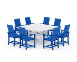 Modern Adirondack 9-Piece Farmhouse Trestle Dining Set