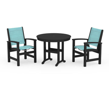 Coastal 3-Piece Round Dining Set