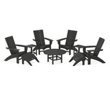 Modern Curveback Adirondack Chair 9-Piece Conversation Set