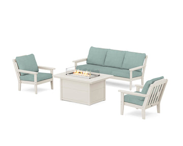 Cottage Deep Seating Fire Pit Table Set