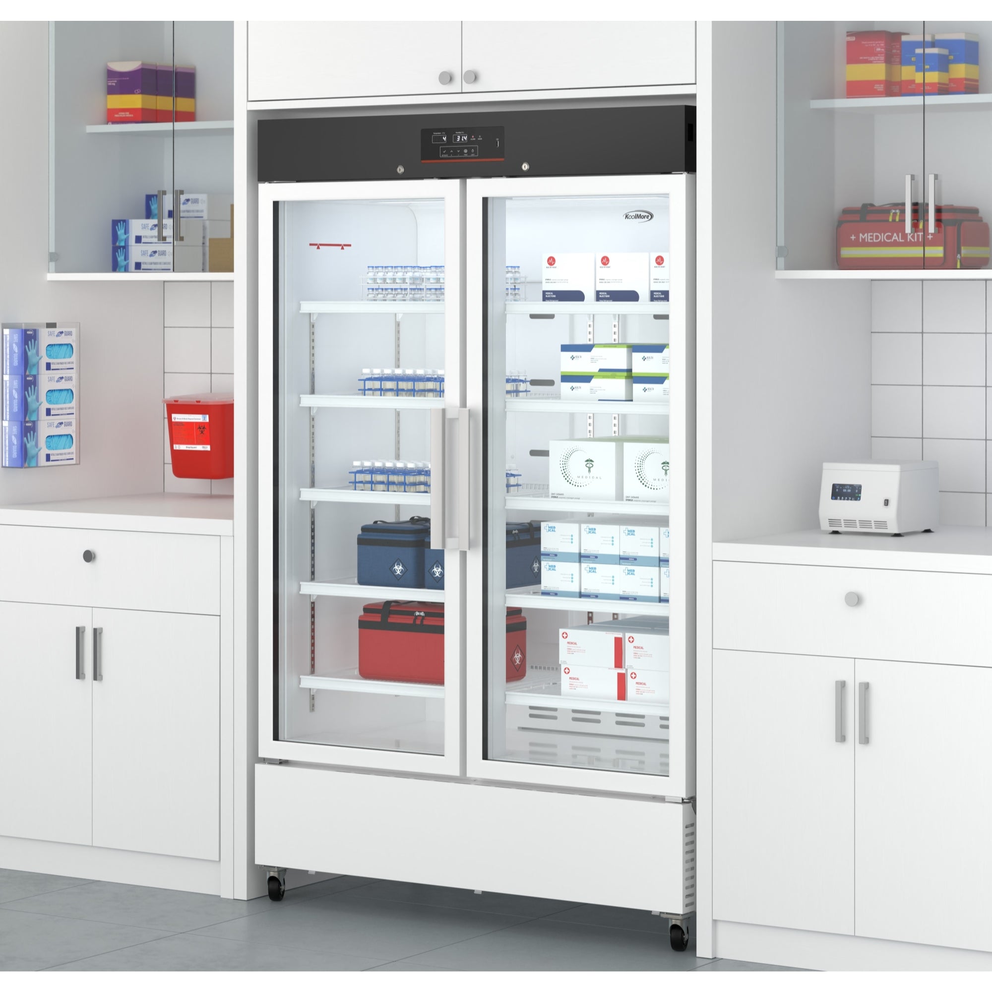 48 in. 35 cu. ft. Medical Vaccine Refrigerator for Pharmacy and Laboratory with Multi-Level Emergency Alarms, UL-Listed in White