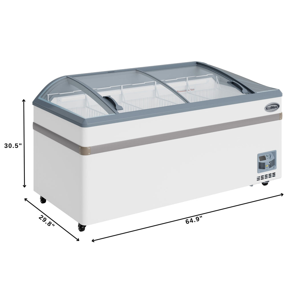 65 Inch Manual Defrost Island Chest Freezer in White, 16 cu. ft.