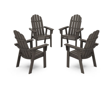 Vineyard 4-Piece Curveback Upright Adirondack Conversation Set