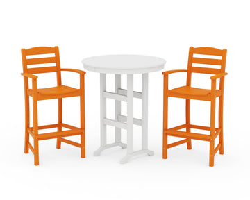 La Casa Café 3-Piece Round Farmhouse Bar Set
