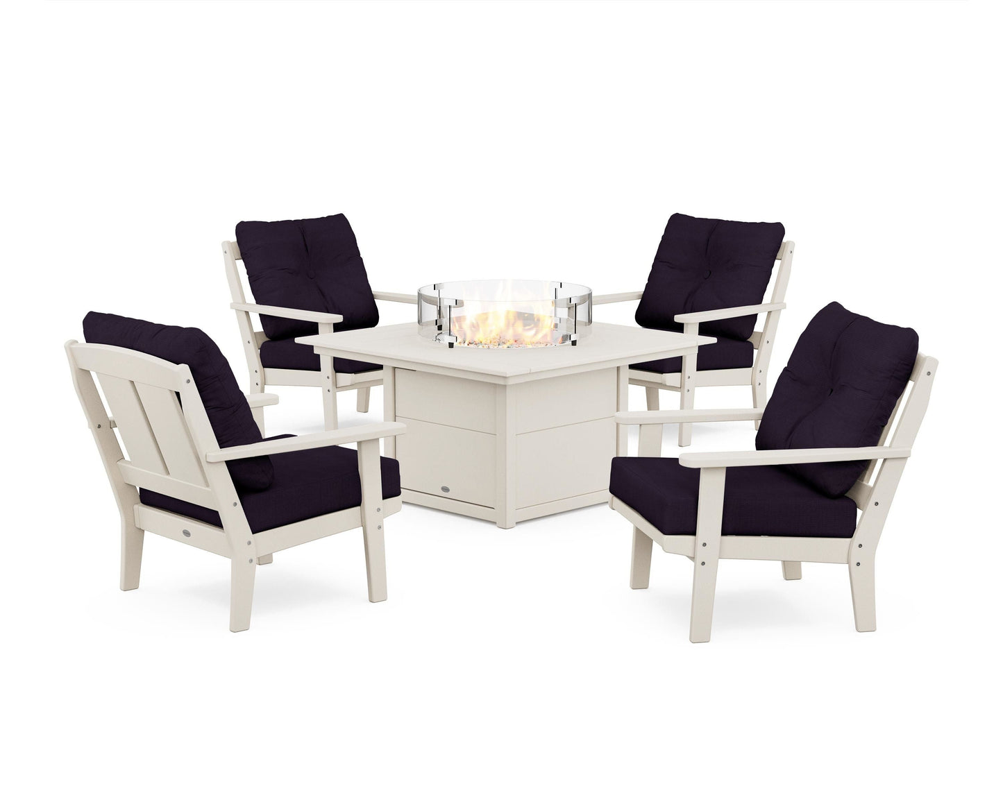 Mission 5-Piece Deep Seating Set with Fire Pit Table