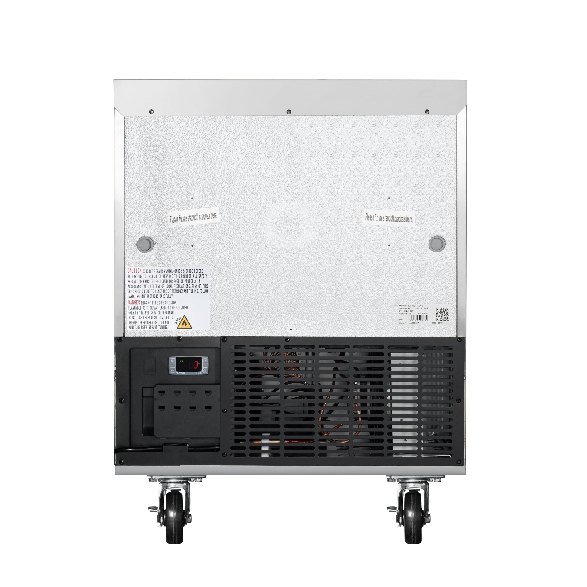 27 in. One-Door Commercial Undercounter Freezer in Stainless Steel with Casters, ETL Listed