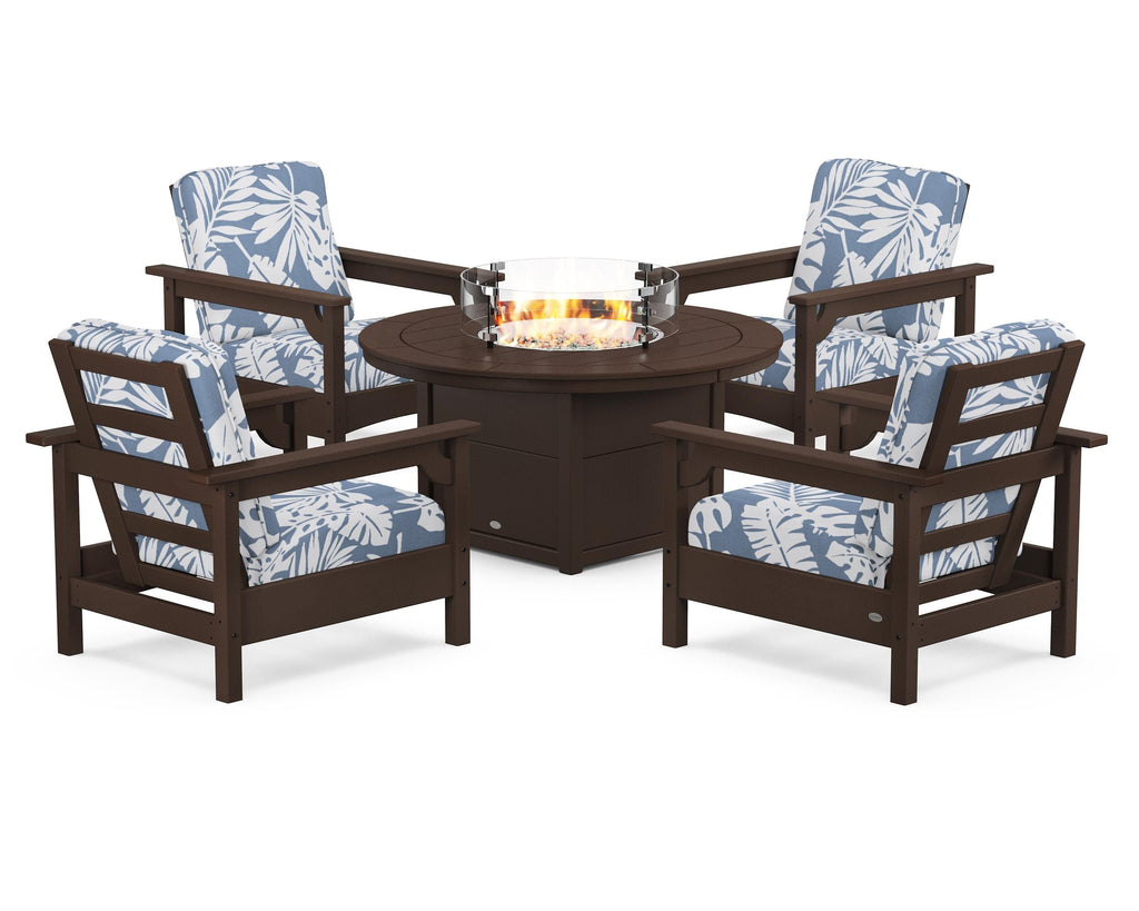 Club 5-Piece Conversation Set with Fire Pit Table