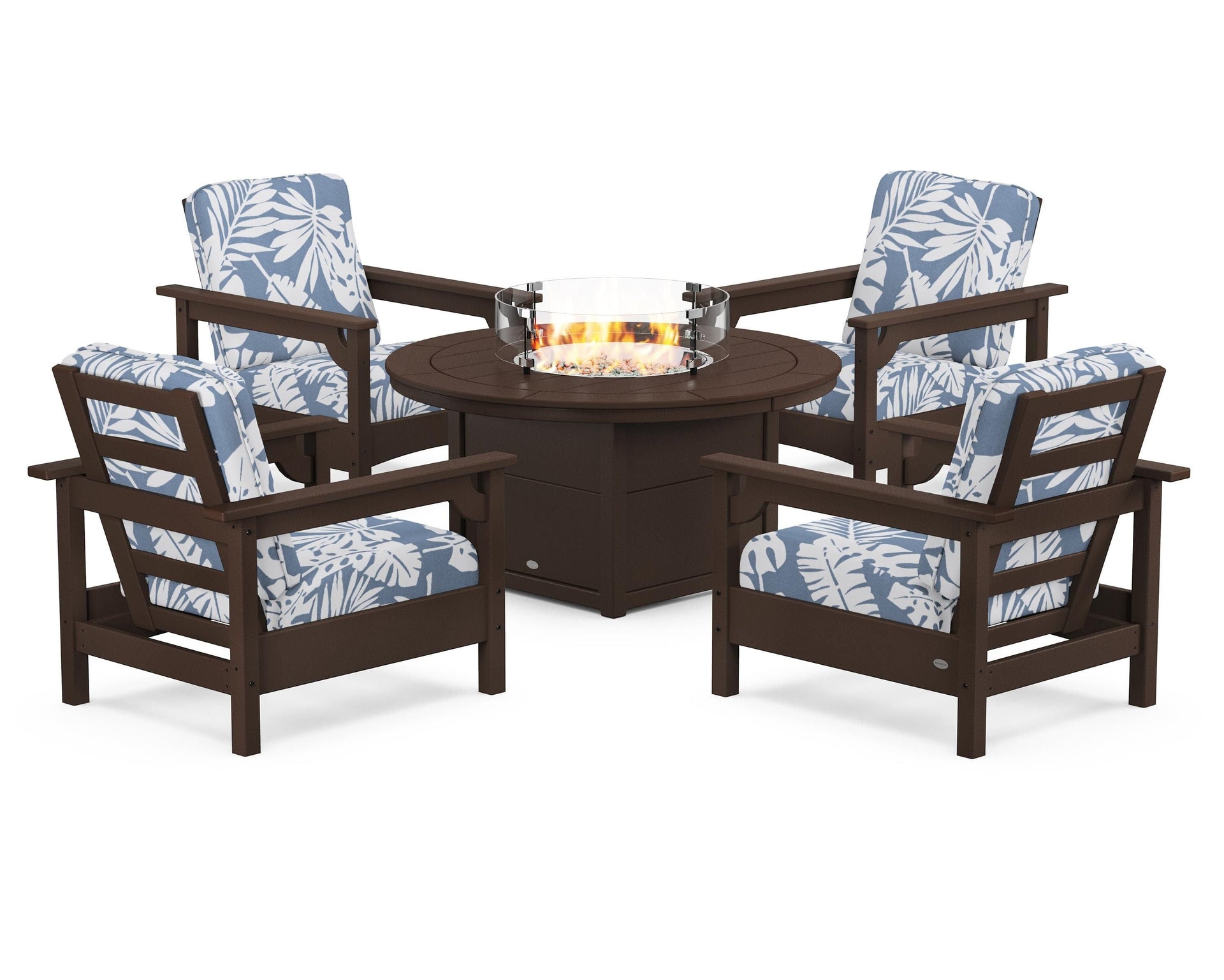 Club 5-Piece Conversation Set with Fire Pit Table