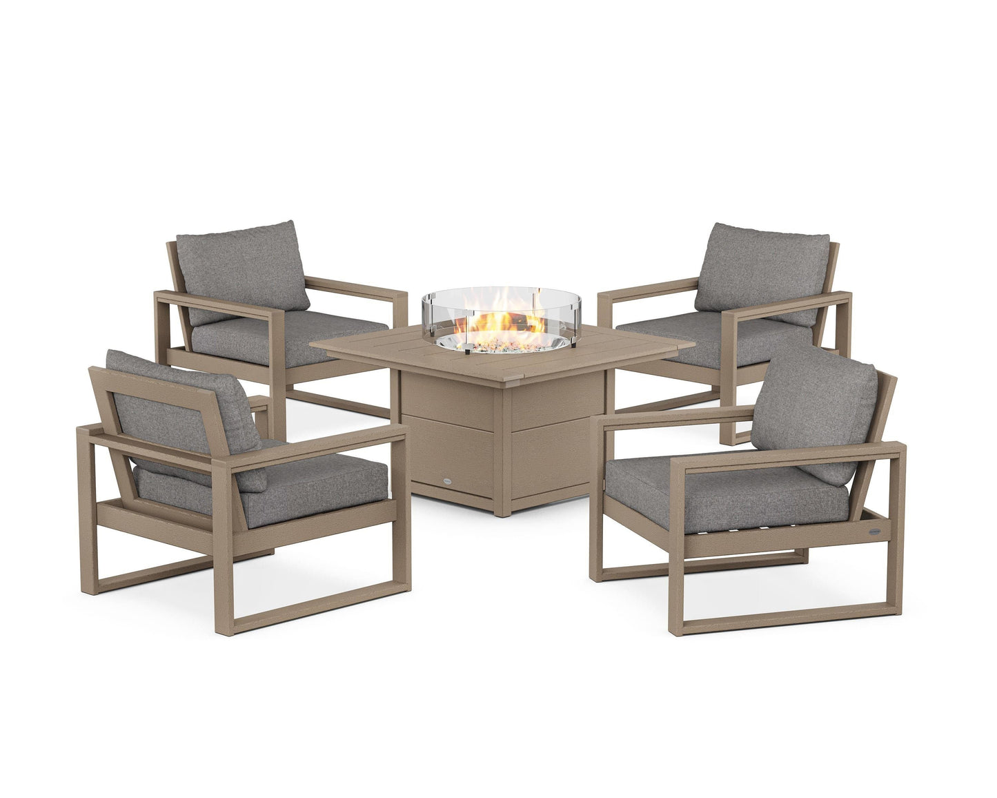 EDGE Sectional 5-Piece Deep Seating Set with Fire Pit Table