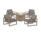 EDGE Sectional 5-Piece Deep Seating Set with Fire Pit Table