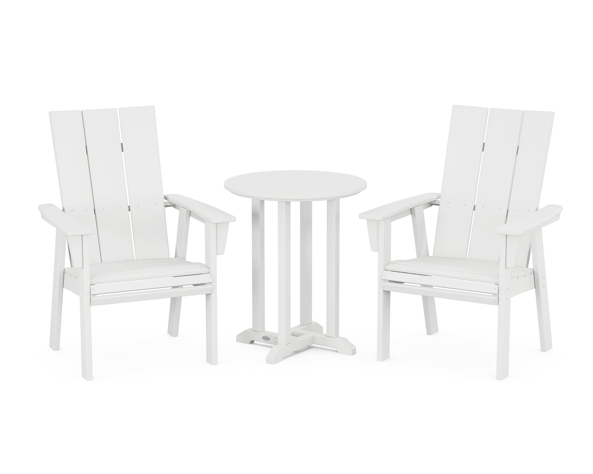 Modern Curveback Adirondack 3-Piece Round Bistro Dining Set
