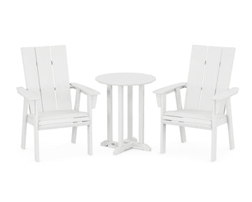 Modern Curveback Adirondack 3-Piece Round Bistro Dining Set