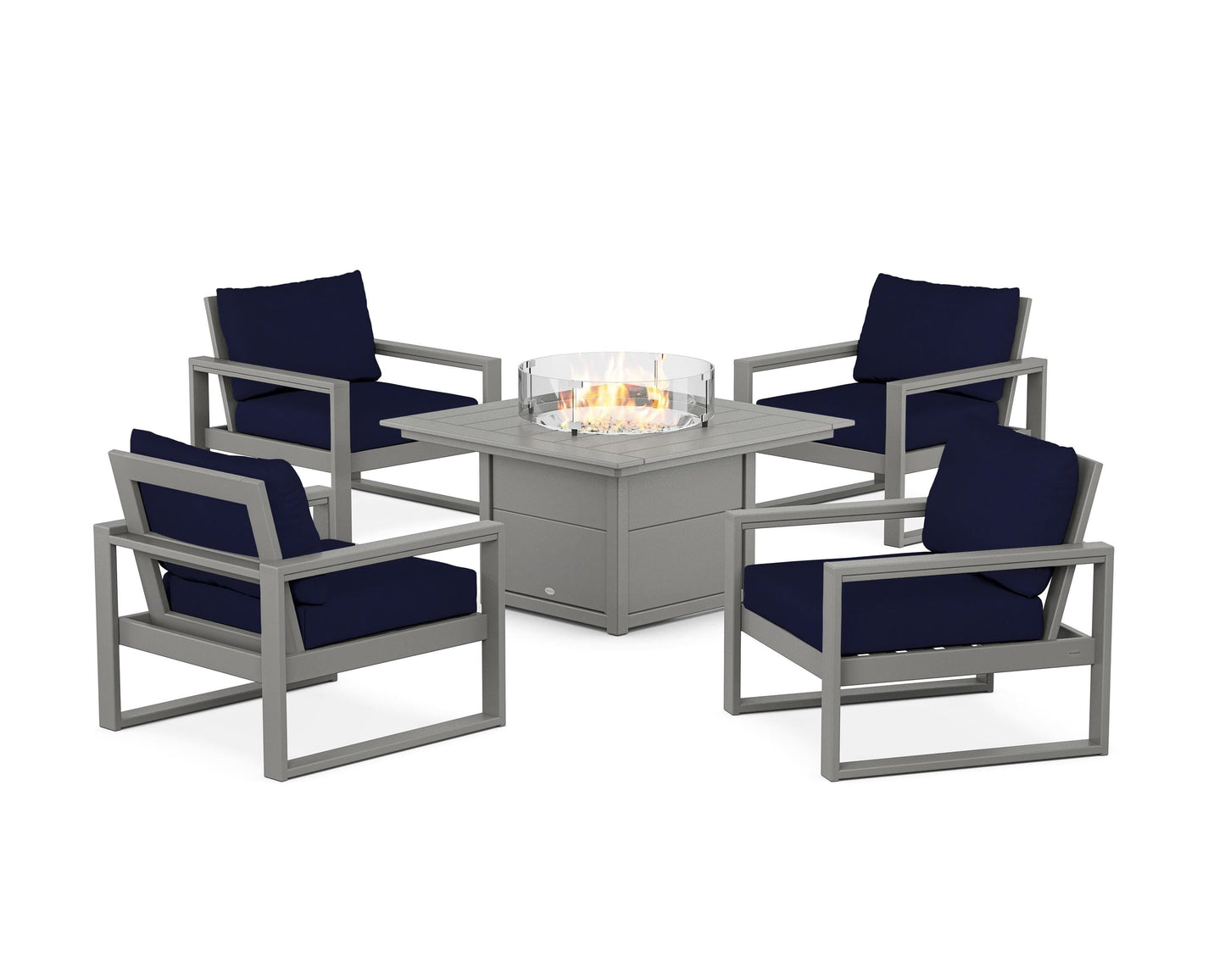 EDGE Sectional 5-Piece Deep Seating Set with Fire Pit Table
