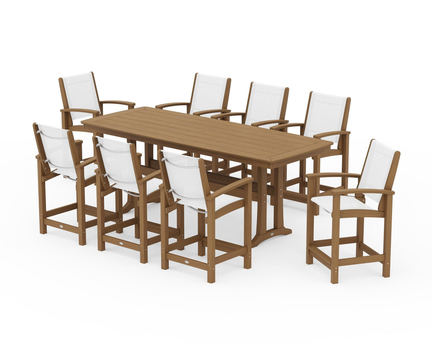Coastal 9-Piece Counter Set with Trestle Legs