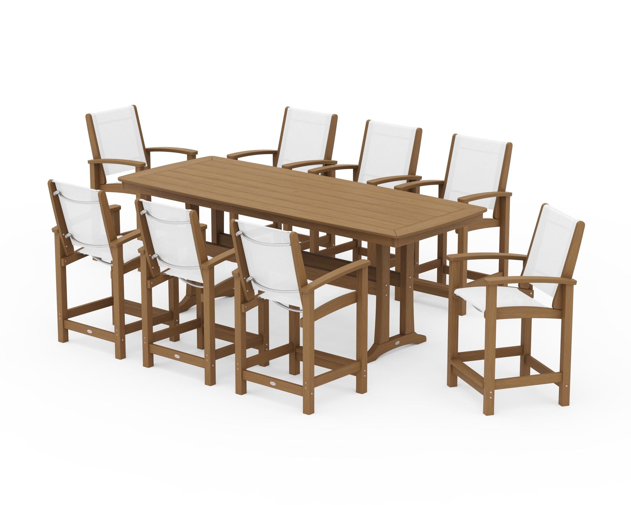 Coastal 9-Piece Counter Set with Trestle Legs