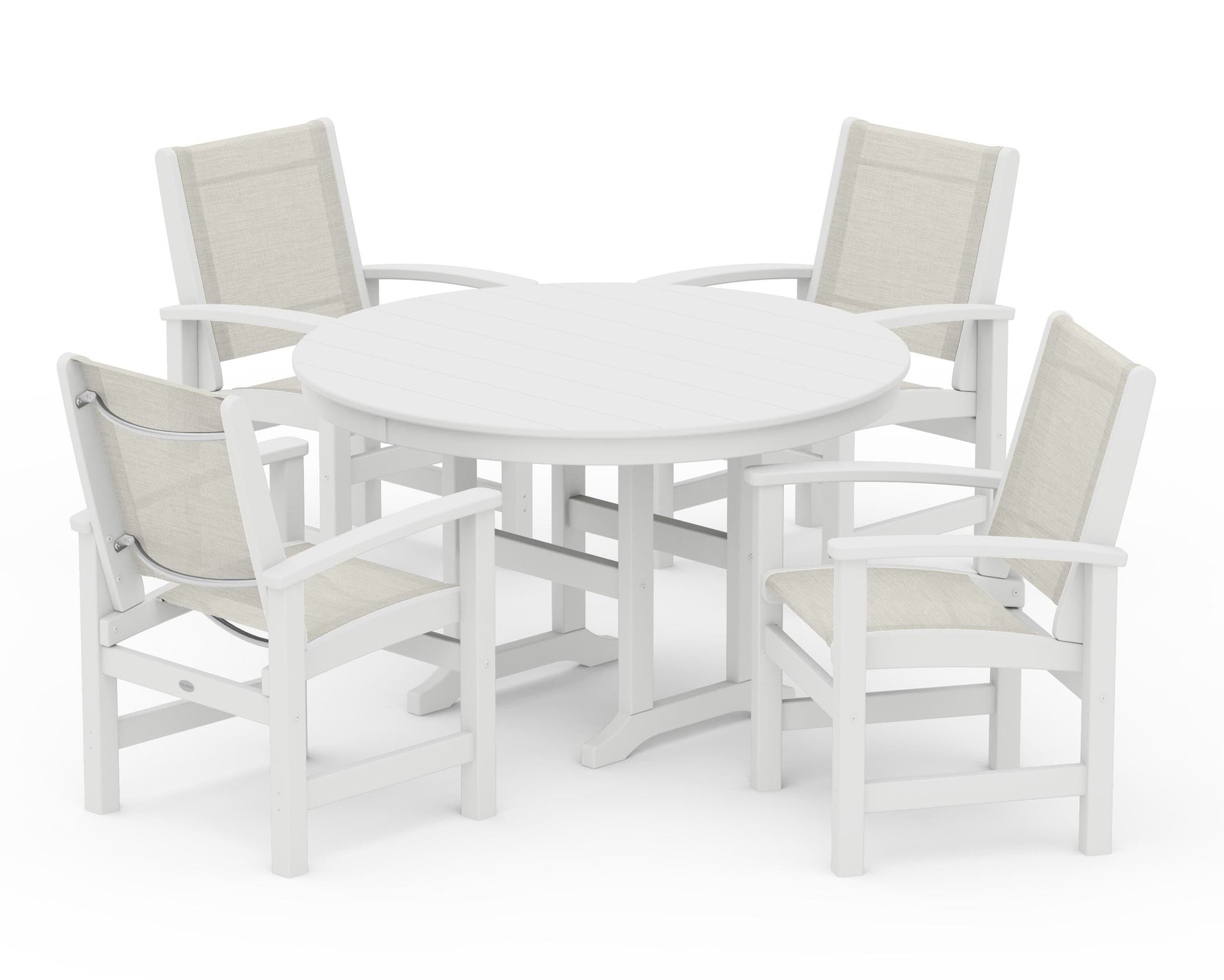 Coastal 5-Piece Round Farmhouse Dining Set