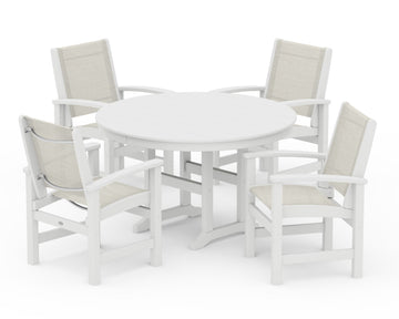 Coastal 5-Piece Round Farmhouse Dining Set