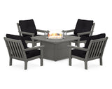 Vineyard 5-Piece Conversation Set with Fire Pit Table