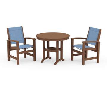 Coastal 3-Piece Round Dining Set