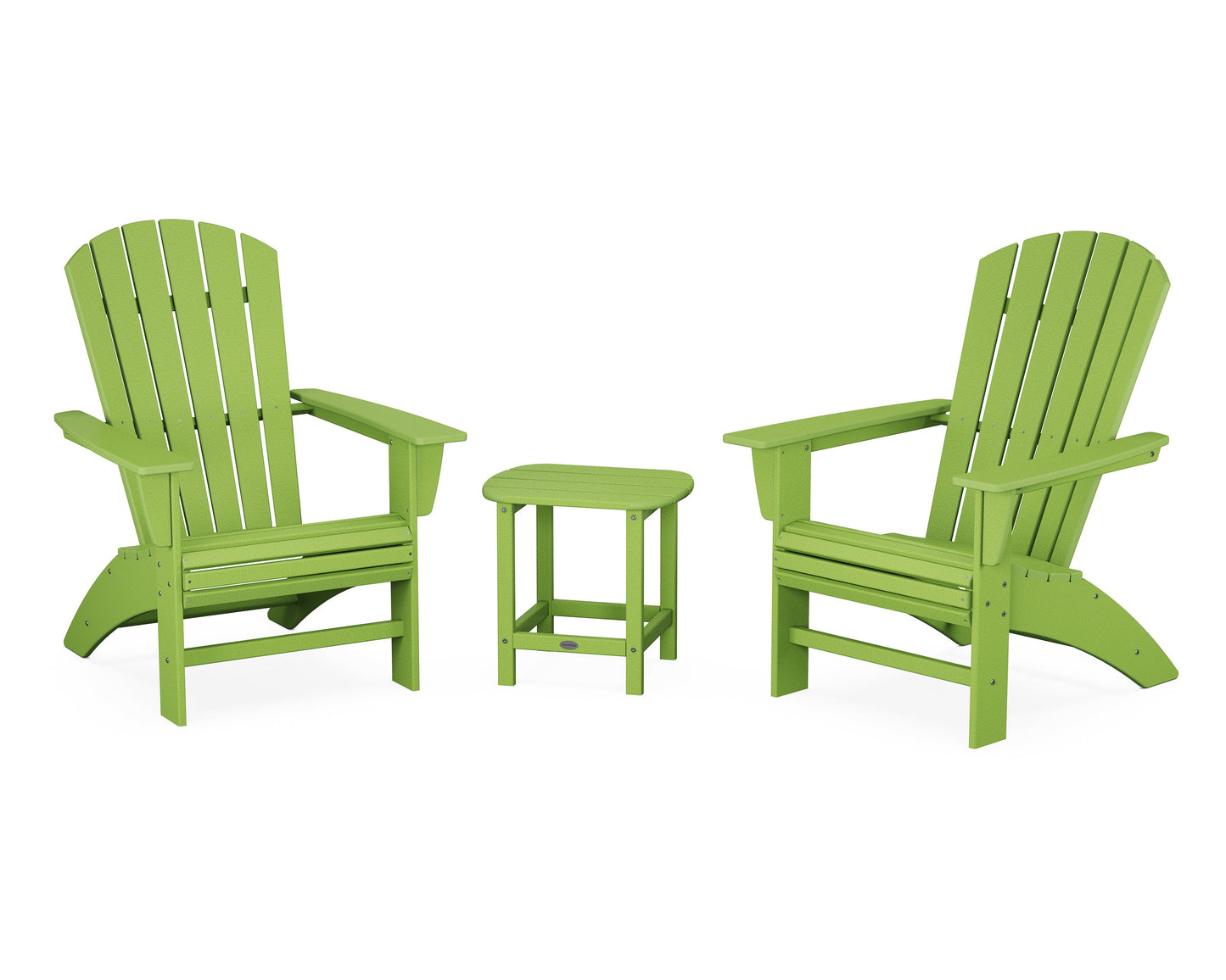 Nautical 3-Piece Curveback Adirondack Set