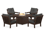 Vineyard 5-Piece Conversation Set with Fire Pit Table