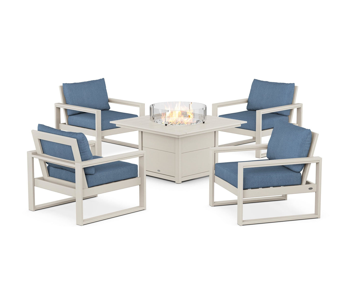 EDGE Sectional 5-Piece Deep Seating Set with Fire Pit Table