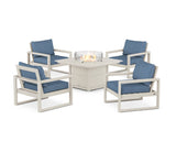 EDGE Sectional 5-Piece Deep Seating Set with Fire Pit Table