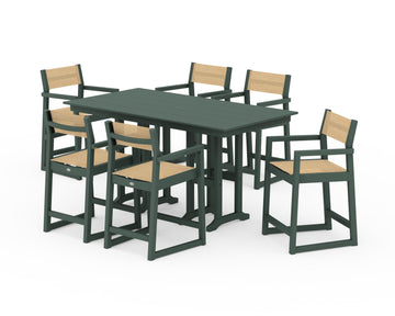 EDGE Sling Arm Chair 7-Piece Farmhouse Counter Set