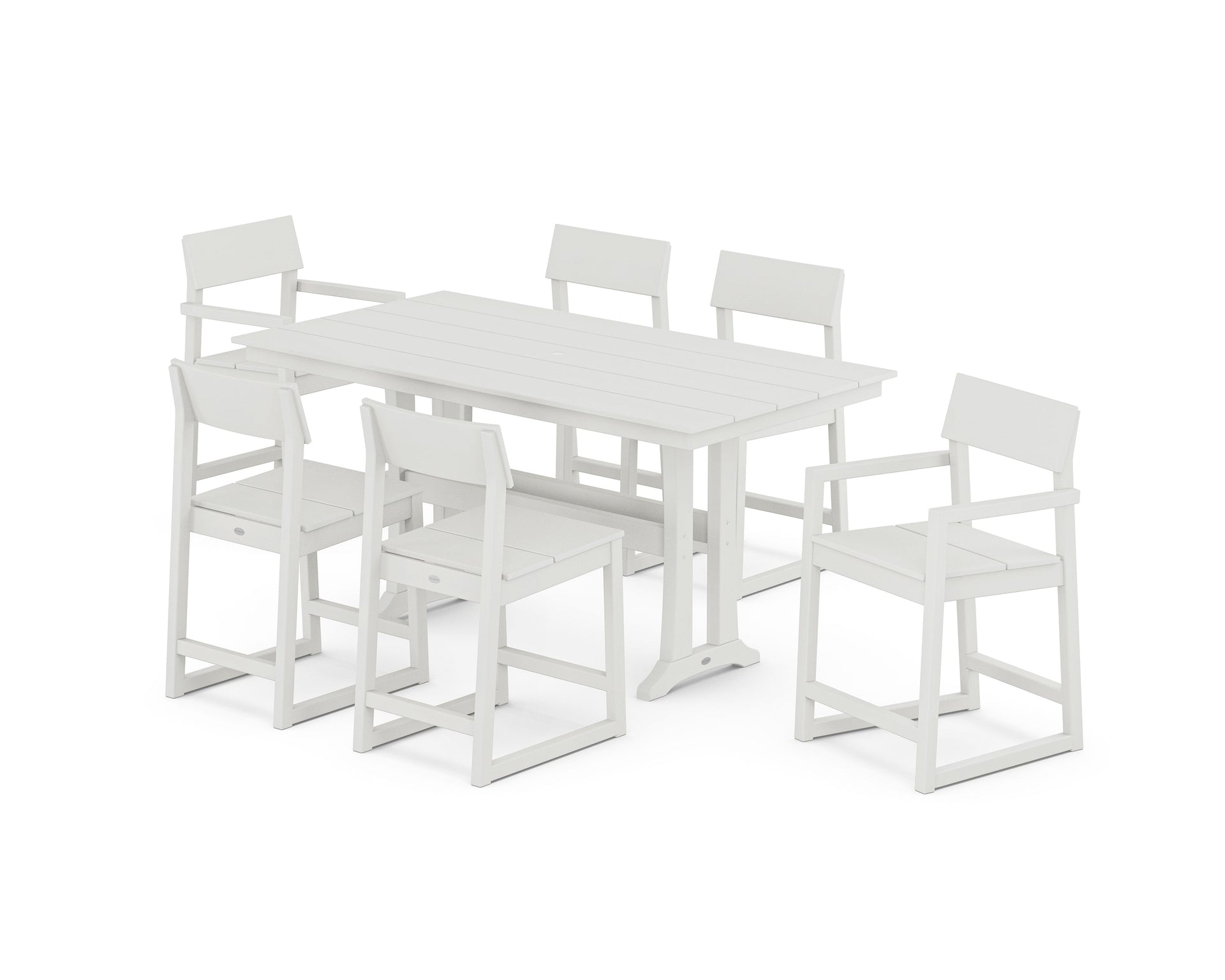EDGE 7-Piece Farmhouse Counter Set with Trestle Legs