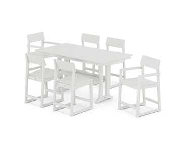EDGE 7-Piece Farmhouse Counter Set with Trestle Legs