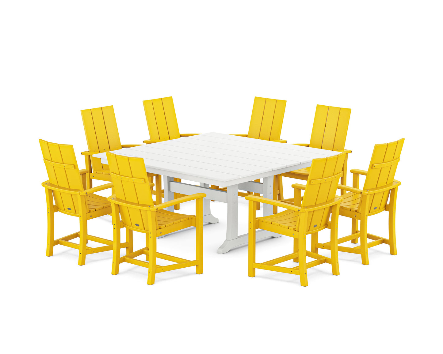 Modern Adirondack 9-Piece Farmhouse Trestle Dining Set
