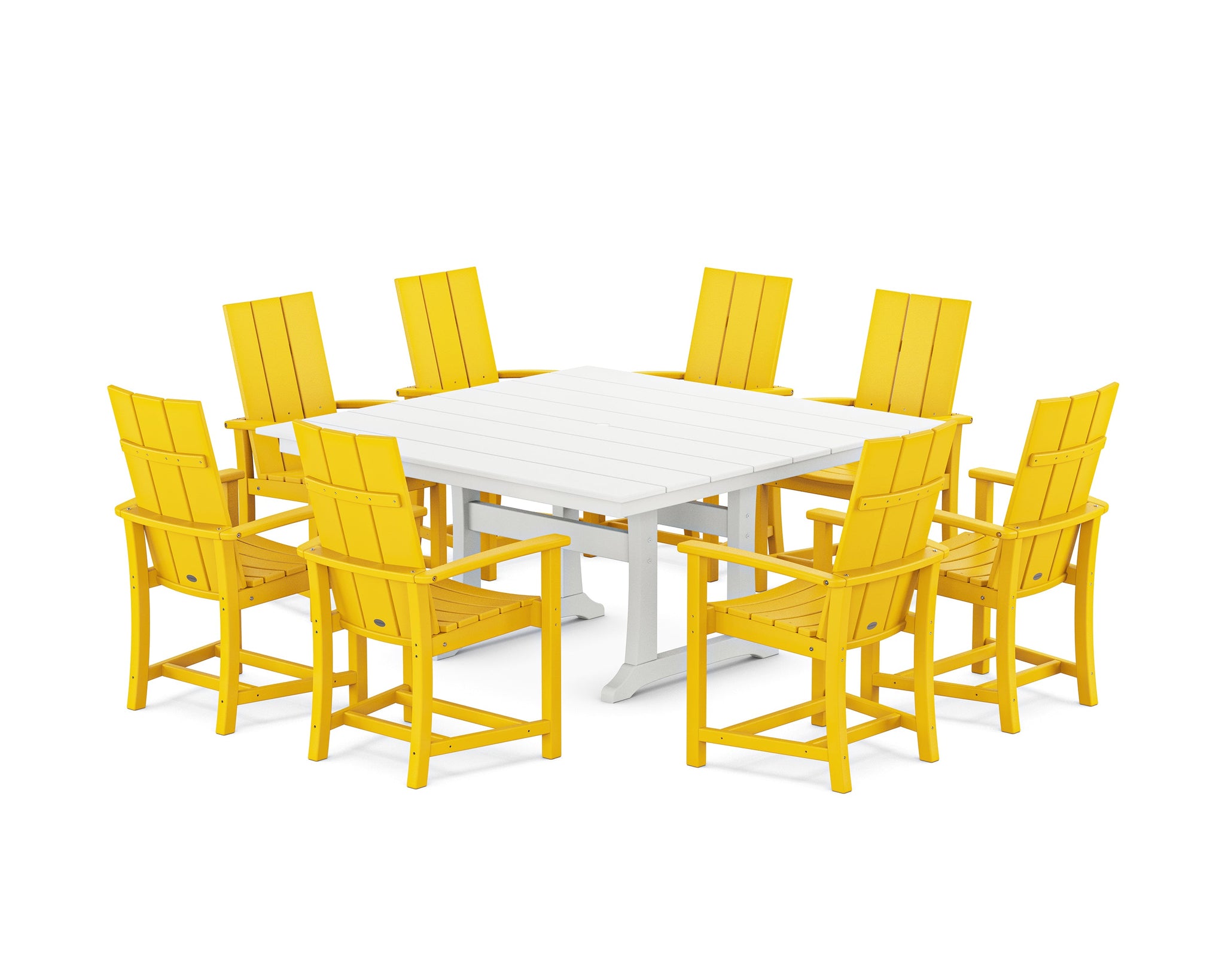 Modern Adirondack 9-Piece Farmhouse Trestle Dining Set