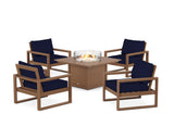 EDGE Sectional 5-Piece Deep Seating Set with Fire Pit Table