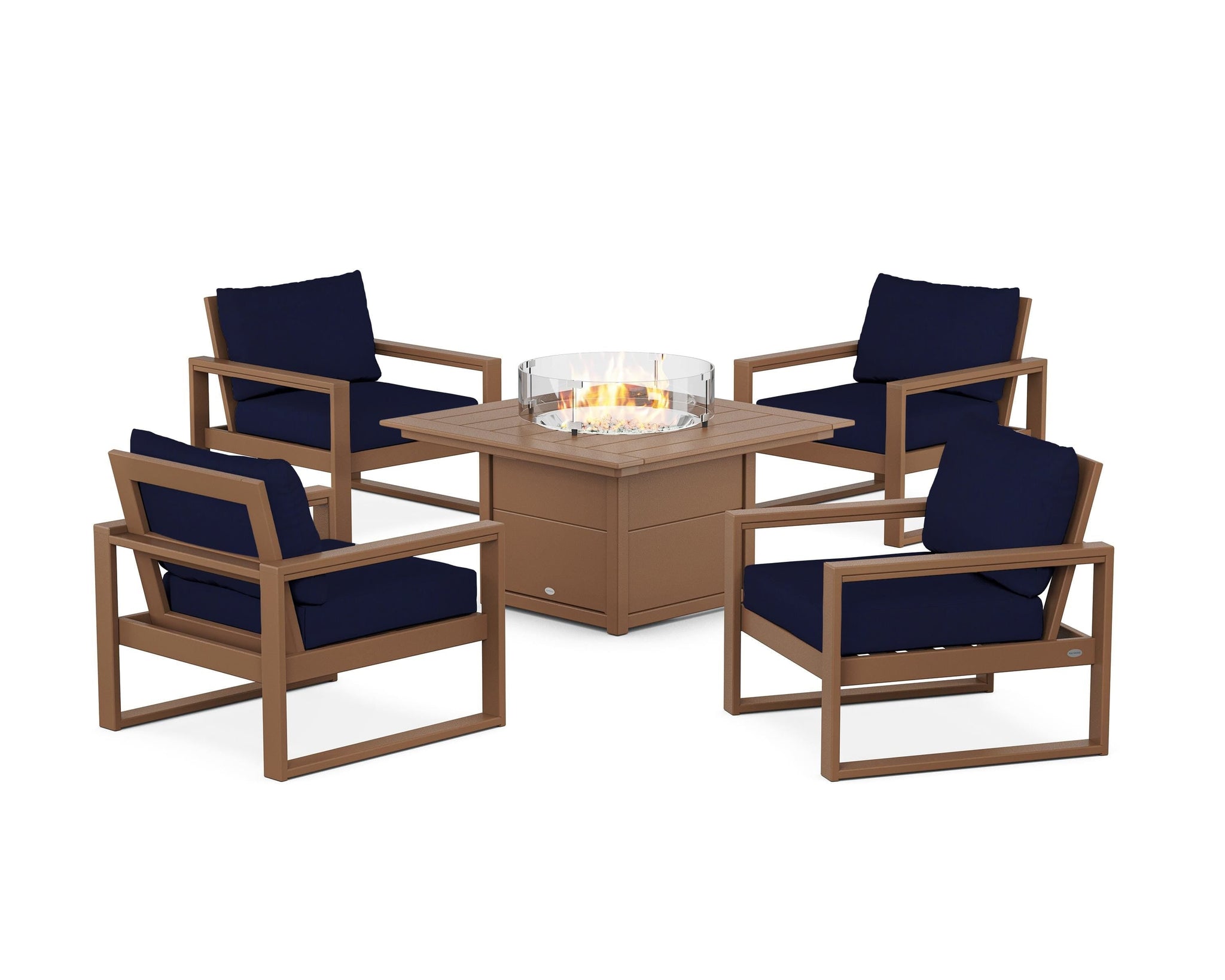 EDGE Sectional 5-Piece Deep Seating Set with Fire Pit Table