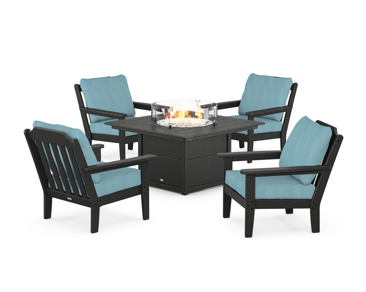 Cottage 5-Piece Deep Seating Set with Fire Pit Table