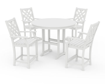 Wovendale 5-Piece Round Farmhouse Counter Set