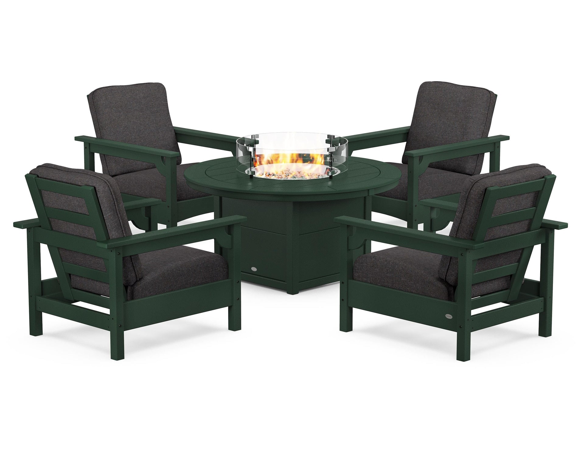 Club 5-Piece Conversation Set with Fire Pit Table