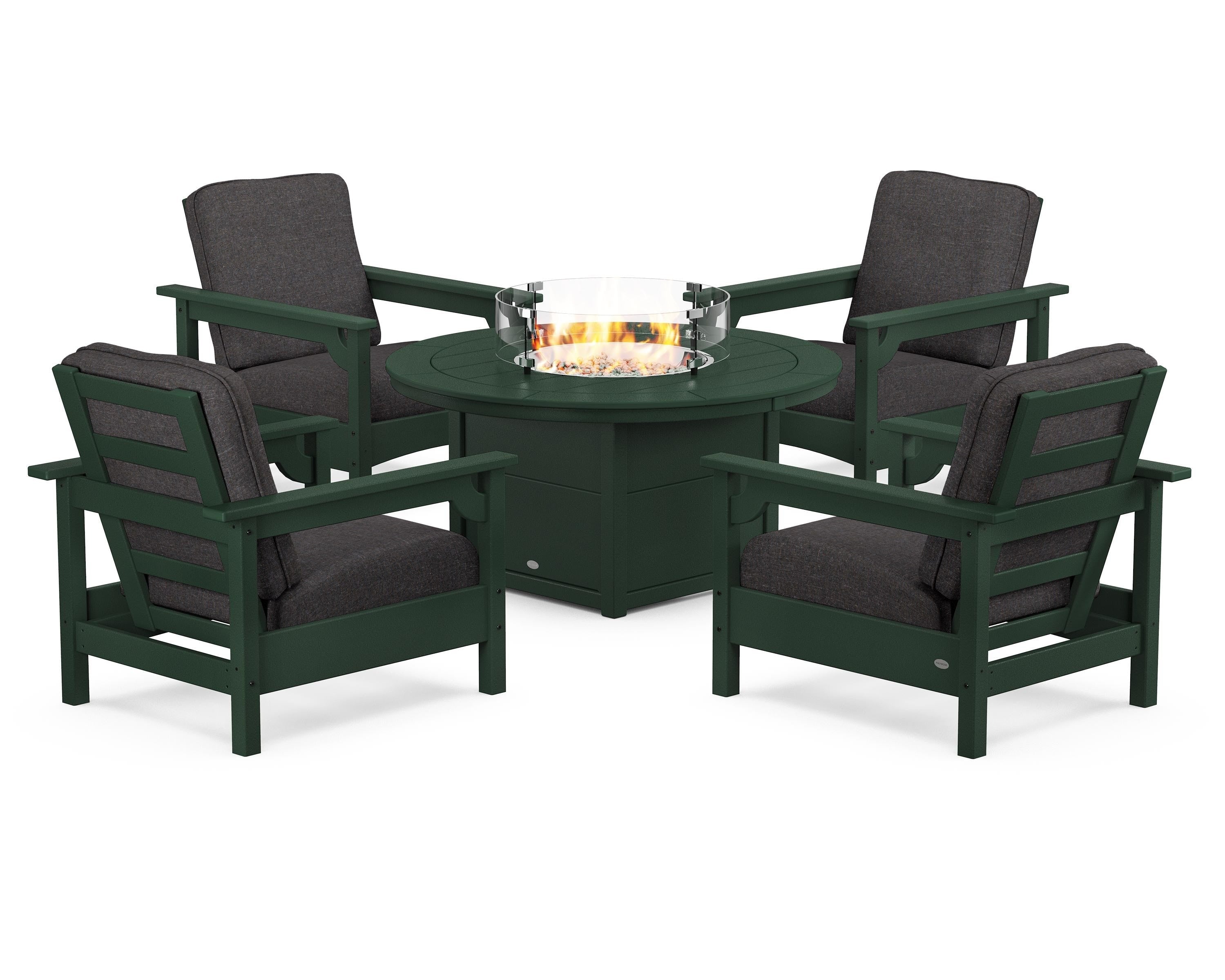 Club 5-Piece Conversation Set with Fire Pit Table