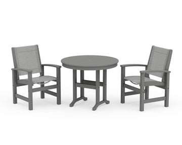 Coastal 3-Piece Round Dining Set