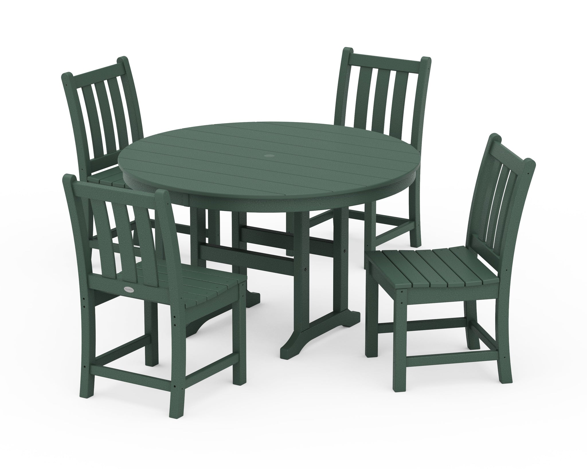 Traditional Garden Side Chair 5-Piece Round Farmhouse Dining Set