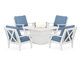 Braxton 5-Piece Deep Seating Conversation Set with Fire Pit Table