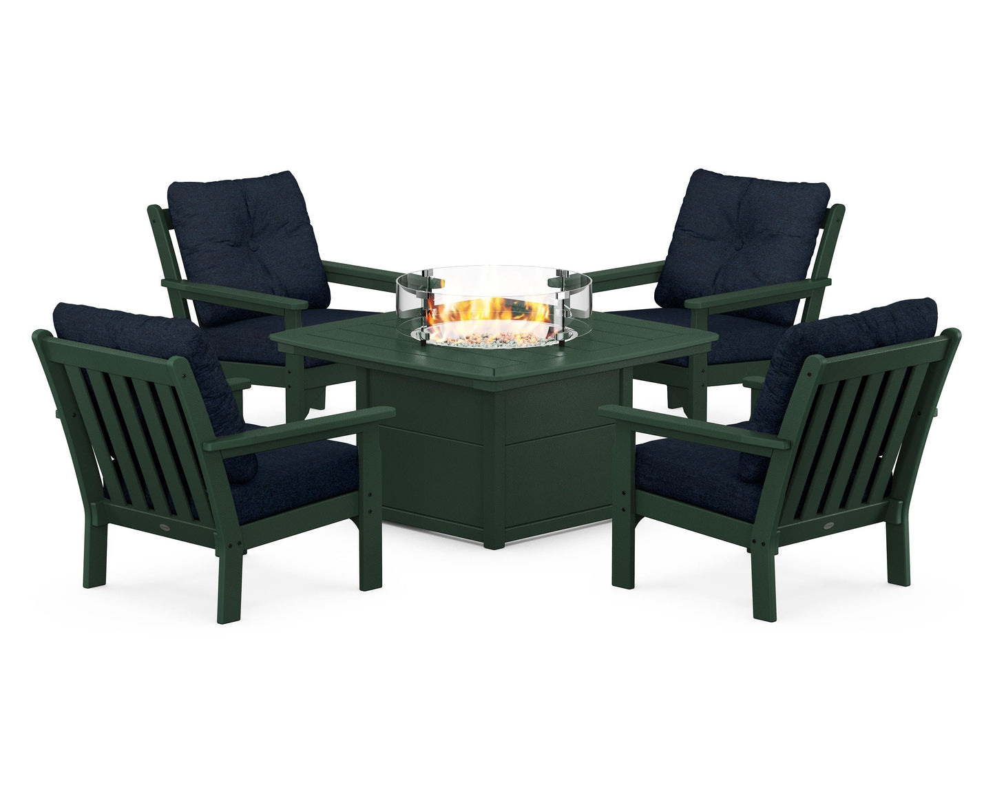 Vineyard 5-Piece Conversation Set with Fire Pit Table