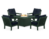 Vineyard 5-Piece Conversation Set with Fire Pit Table