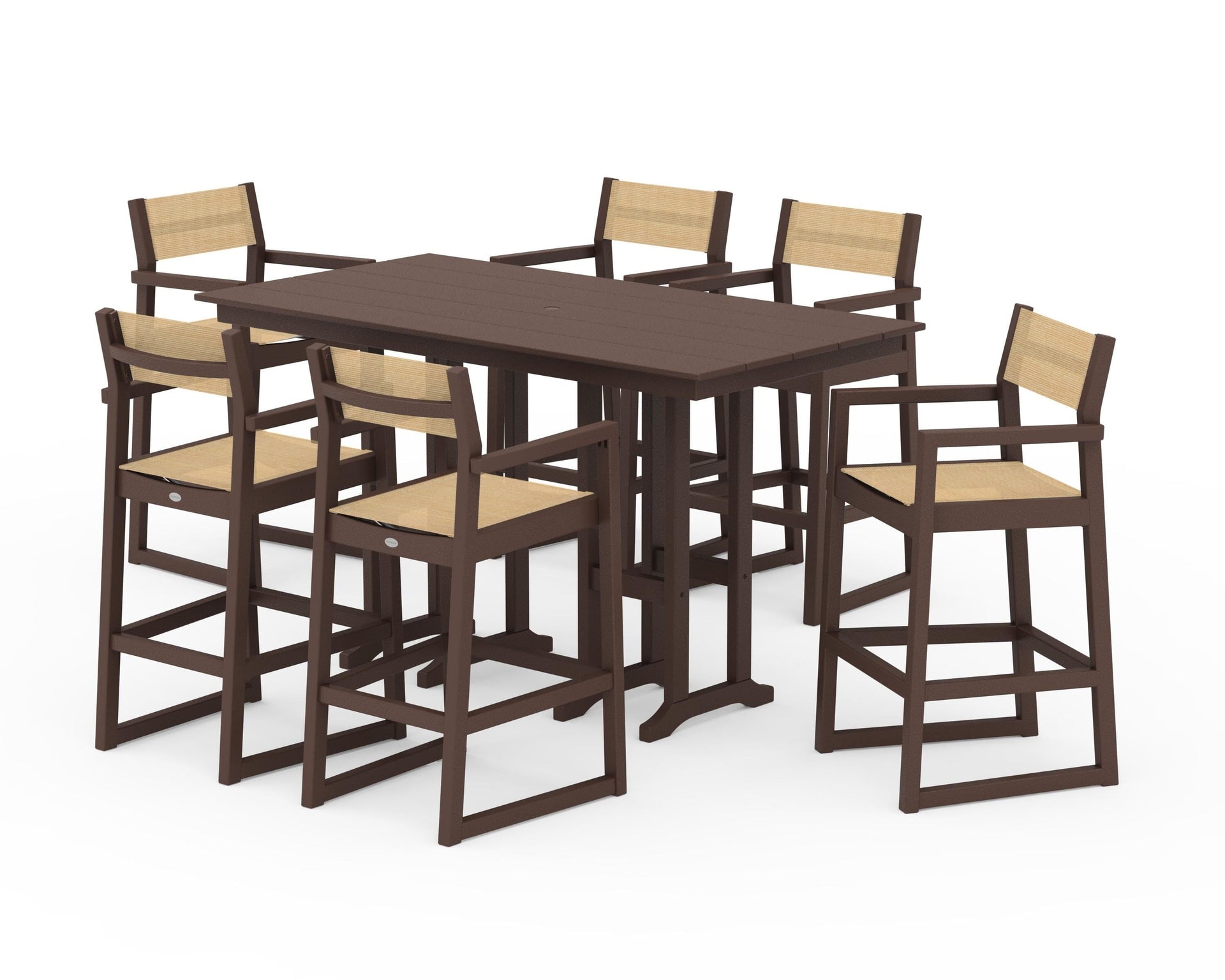 EDGE Sling Arm Chair 7-Piece Farmhouse Bar Set
