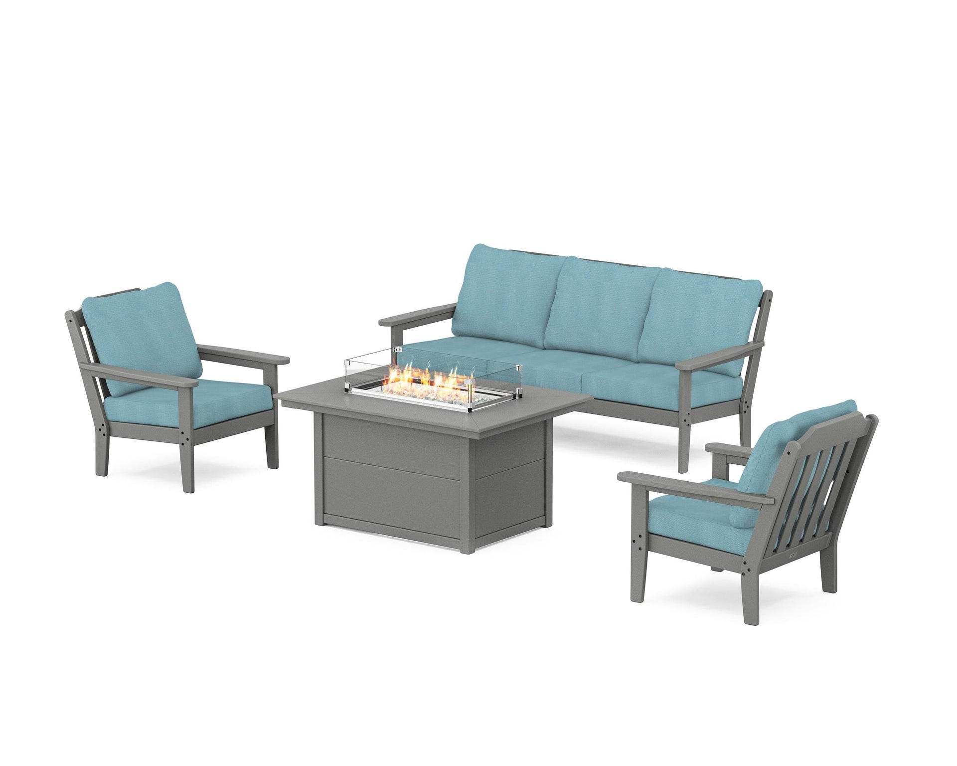 Cottage Deep Seating Fire Pit Table Set