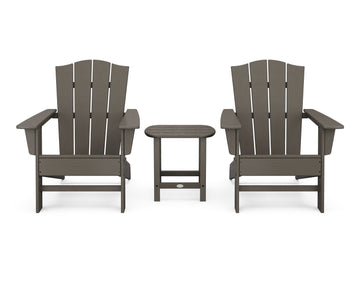 Wave 3-Piece Adirondack Chair Set with The Crest Chairs