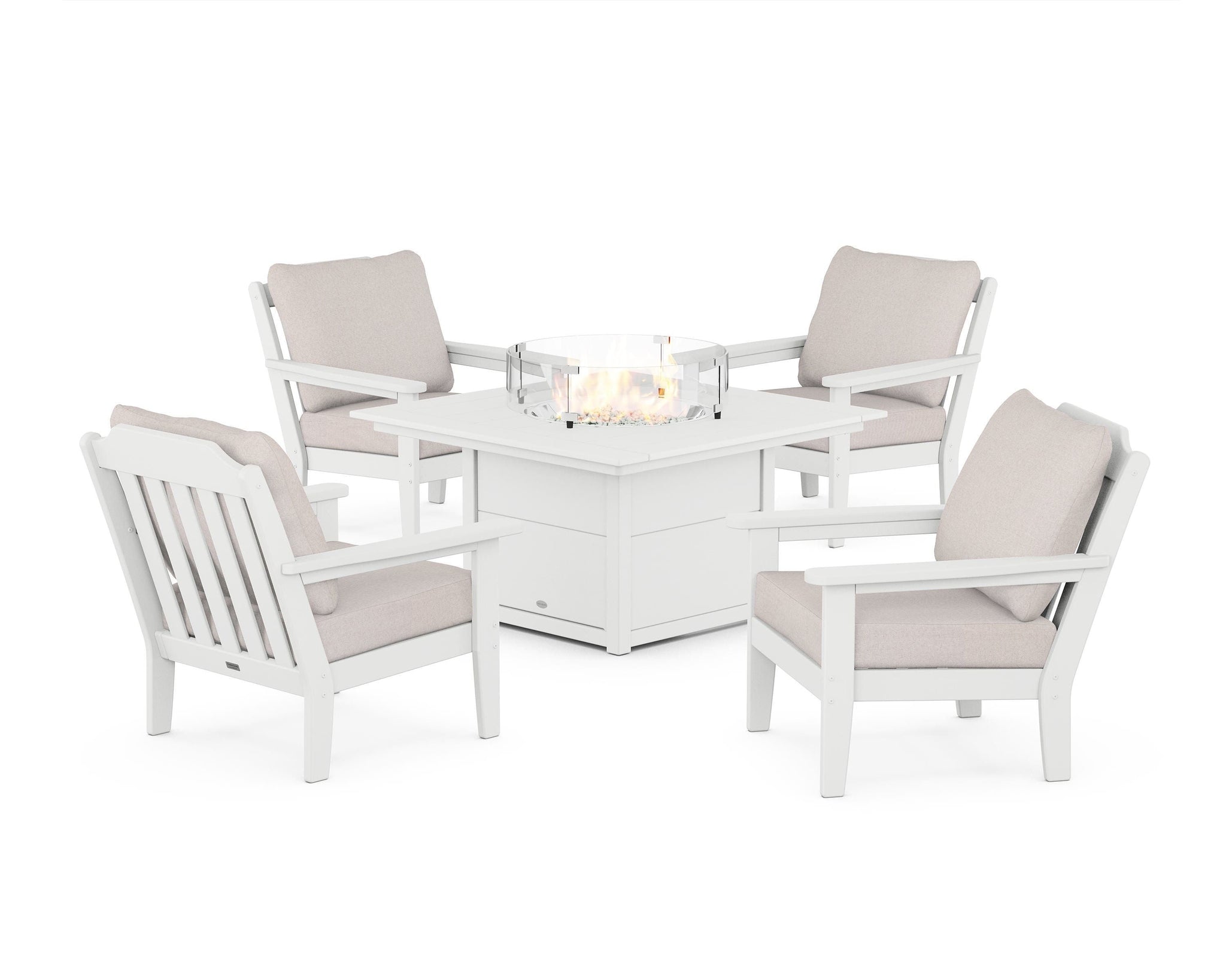 Cottage 5-Piece Deep Seating Set with Fire Pit Table