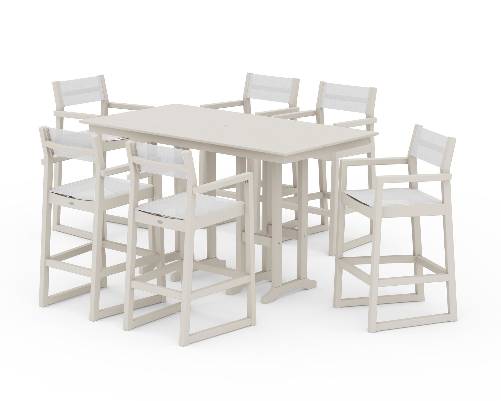 EDGE Sling Arm Chair 7-Piece Farmhouse Bar Set