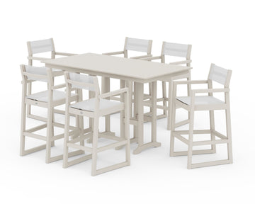 EDGE Sling Arm Chair 7-Piece Farmhouse Bar Set