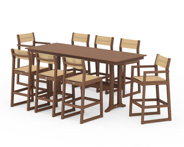 EDGE Sling 9-Piece Farmhouse Bar Set with Trestle Legs